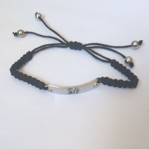Black‎ Braided Bracelet with Silver Plate
